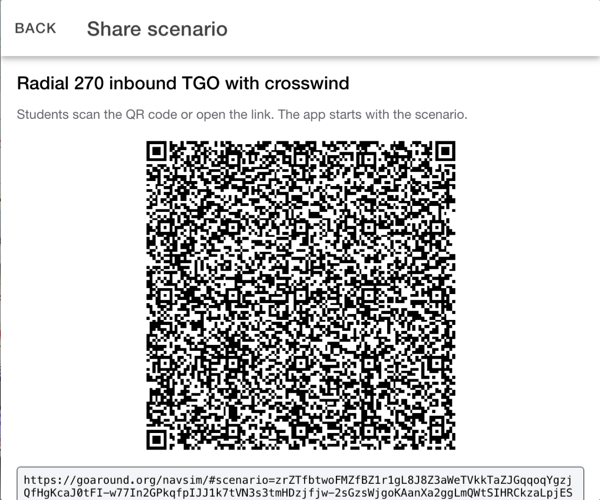 Share scenario: QR code and link