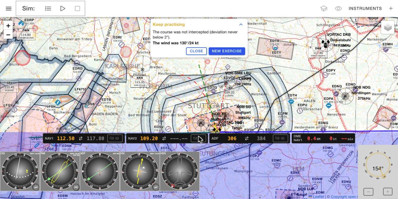 Failed course exercise: offset parallel without wind correction